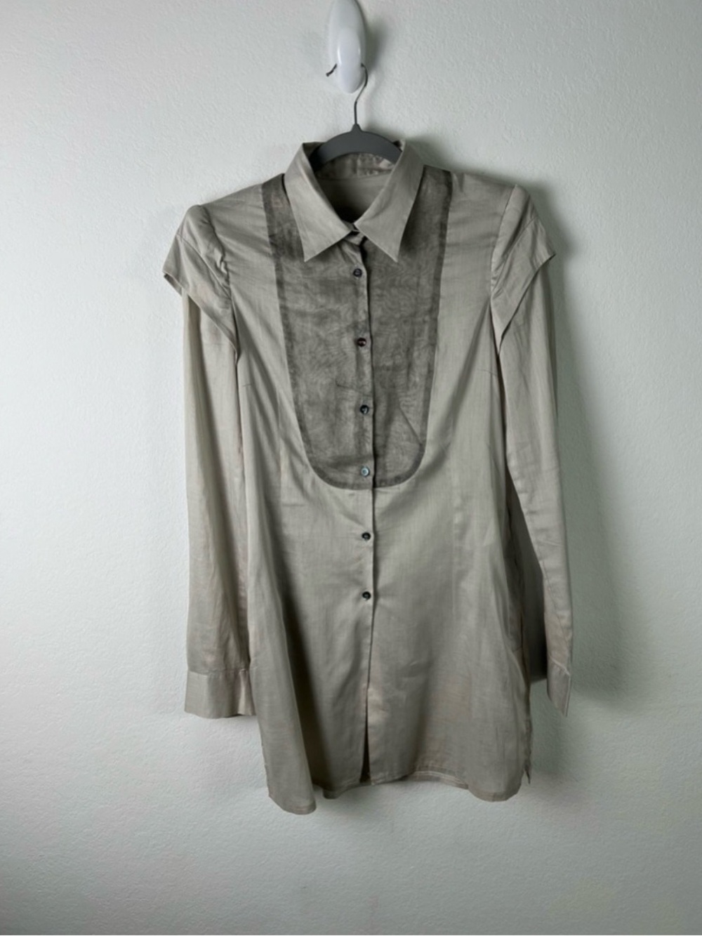 Haute Vincenzo de Cotiis Sheer Cotton Shirt Dress Made in Italy
